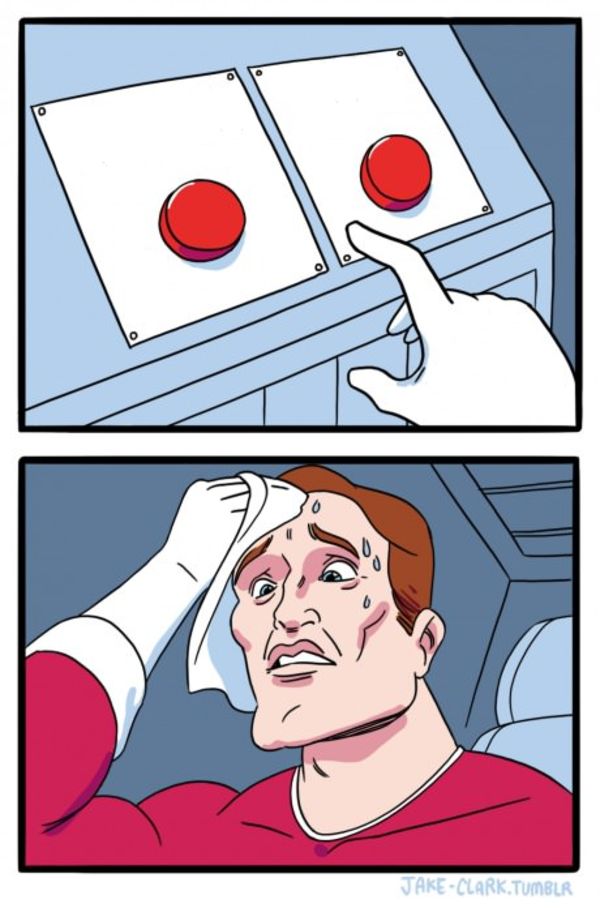 Two Buttons meme about Shrimp & Grits Kids