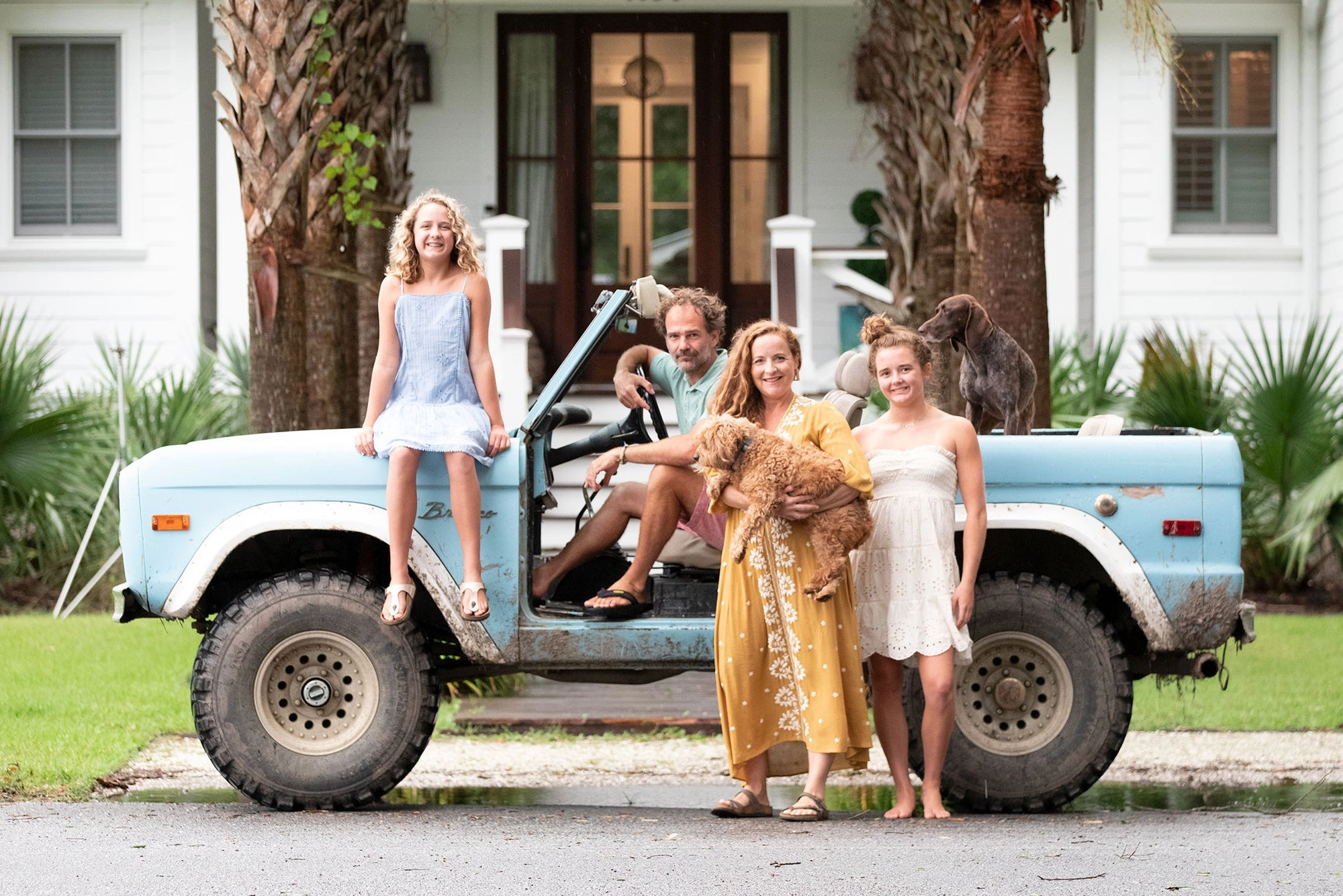 image of megan and pitts hewitt and thier children - own of shrimp and grits kids clothing - classic, whimsical children's clothing